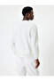 Slogan Embroidered Sweatshirt Basic Textured Crew Neck Long Sleeve - 4