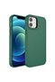 iPhone 11 Compatible Metal Frame and Button Design Hard Zore Botox Case-Dark Green