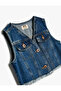 Biker Jacket Double-Breasted Collar Sleeveless Cotton - 3