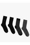 4-Piece Sock Set Geometric Embroidered Cotton Blend - 2