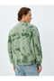 Slogan Printed Sweatshirt Crew Neck Washed Raised Cotton Blend - 4