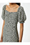 Leopard Print Mini Dress Balloon Sleeve Sweetheart Neck A-Line Slim Fit - 5