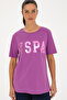 Women's Purple Basic Crew Neck T-Shirt 50280020 -Vr038 - 3