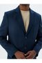 Linen Blend Blazer Jacket Slim Fit Mono Collar - 5