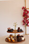 2 Tiers 25/30 cm Gold Floral Wooden Cake Presentation Stand, Serving Presentation Plate, Catering Holder - 3
