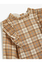 Round Neck Shirt with Ruffle Detail, Long Sleeve, Cotton - 3