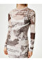 Transparent Dress Lined Maxi Length Long Sleeve Slit Detail - 5