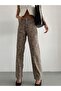 Brown Leopard Patterned Jean Pants