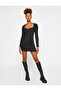 Mini Dress Long Sleeve Square Neck Stone - 3