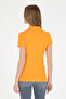 Women's Orange Basic Polo Neck T-Shirt 50280057-Vr051 - 5