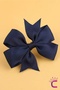 2-Piece Girl's Grosgrain Satin Bow Hairpin Set Navy Blue - Bow Ribbon Clip Collet Hair Clip - 5