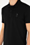 Men's Slim Fit Polo Neck Black Basic T-Shirt 50279581-Vr046 - 7