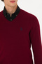 Men's Burgundy V-Neck Sweater 50275819-Vr014 - 7