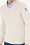 Men's Stone Melange V-Neck Sweater 50277090-Vr225 - 6