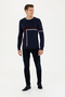 Men's Navy Blue Crew Neck Sweater 50277121-Vr033 - 4
