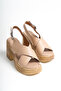 Women's Bloom Thick Heeled Cross Detailed Comfort Sandals - 3