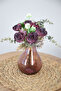 Artificial Flower Intermediate Branched Flat Peony Rose Bouquet 30 cm Plum - 2