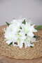 12Pcs Cipsolu Luxury Artificial Lily Bouquet 35 cm White - 4
