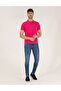 Pink Slim Fit 100% Cotton Buttoned Polo Collar Mercerized Basic T-Shirt 50262665-Vr023 - 4
