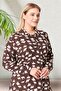 Women's Hijab Plus Size Brush Patterned Long Shirt Tunic - 5