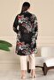 Women's Plus Size Shirt Collar Buttoned Shirt Tunic Black - 8