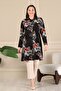 Women's Plus Size Shirt Collar Buttoned Shirt Tunic Black - 4