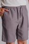 Anthracite Men's Linen Jogger Shorts - Relaxed Fit with Side Pockets and Elastic Waist - 5