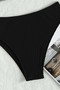 Beruflic Custom Corduroy High Waist Tankini Bikini Suit Black - 4