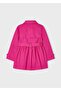 Girl's Buttoned Trench Coat - Fuchsia - 2