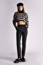 Women's Slim Fit Jogger Pants with Side Pockets and Elastic Waist, Black