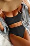 High Waist Special Fabric Bikini Bottom