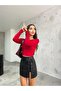 Women's Printed Stretchy Sandy Crop Blouse - 5
