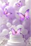 Purple butterfly 3d party set supplies - 2