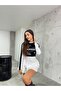 Women's Printed Ottoman Fabric Crop Blouse - 4