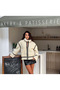 White Plush Oversize Biker Coat