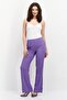 Women Regular Fit Embroidered Logo Wide Leg Pant, Purple - 4