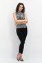 Women Mock Neck Animal Print Tank Top, Black - 4