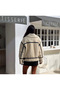 White Plush Oversize Biker Coat - 3