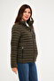 Women's Waterproof Padded Quilted Front Height and Pocket Zip-Up Puffer Jacket - 5