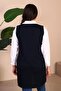Women's Large Size Hijab Clothing Long Summer Vest Navy Blue - 7