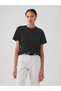 Kadın Siyah Supima® Pamuk Relaxed Tshirt