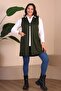 Women's Hijab Clothing Summer Lycra Vest Large Size Buttoned Vest Khaki - 4