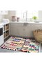 South Collection Multicolored Mixed Geometric Shapes Patterned Modern Decorative Carpet 13 - 3