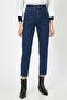 Carmella Dark Blue Lycra Mom Jean Trousers - 2