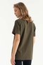 Shark Power Printed Design T-Shirt – Unisex 100% Cotton Khaki Green Regular Men's Women's T-Shirt - 5