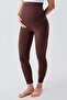 Corded Fabric Adjustable High Waist Stretchy Shaping Maternity Leggings F03 - 2