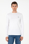 Men's Slim Fit Crew Neck White Basic Sweatshirt 50298246-Vr013