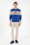 Men's Regular Fit Crew Neck Cobalt Blue Sweatshirt 50296190 -Vr045 - 4