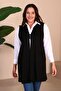 Women's Hijab Clothing Summer Lycra Vest Large Size Buttoned Vest Black - 4