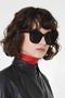 Tanca Women's Black Oval Frame Uv400 Sunglasses - 2